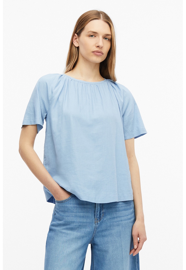 Bluza lejera din amestec de in - Albastru pastel