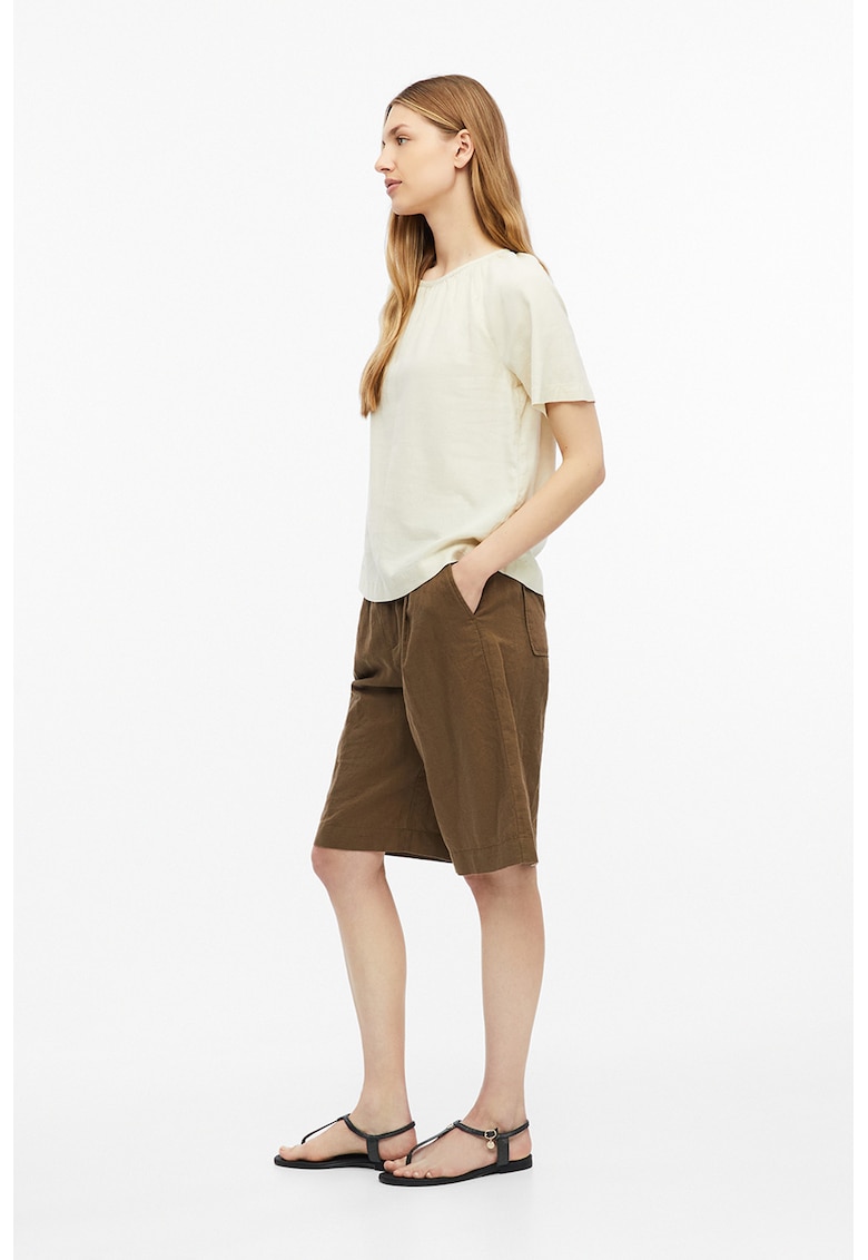 Bluza lejera din amestec de in - Crem