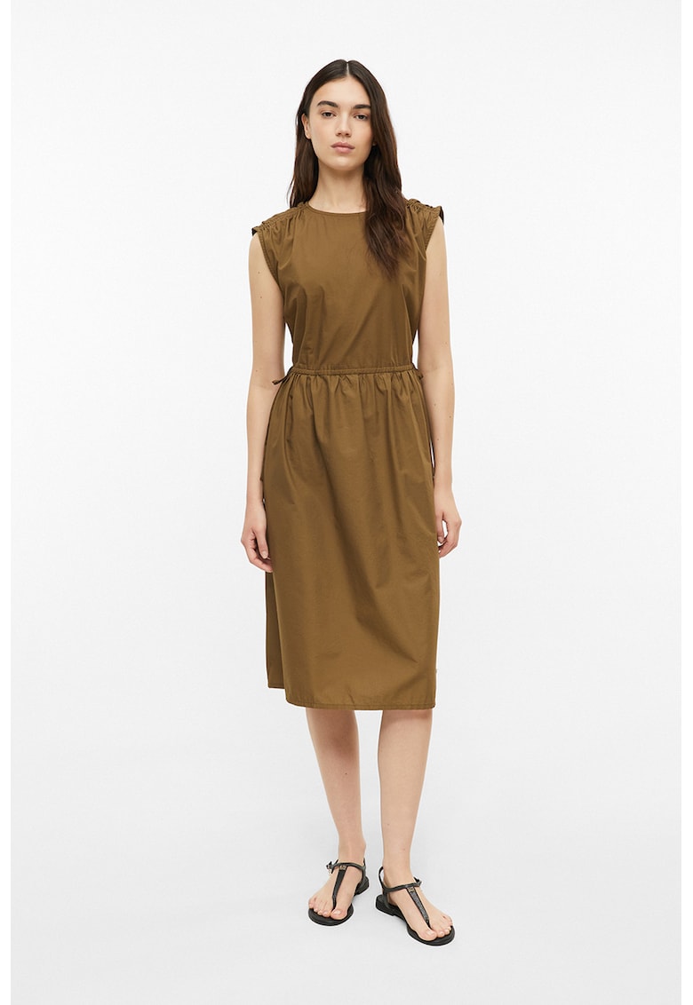 Rochie midi cu talie ajustabila - Verde masliniu