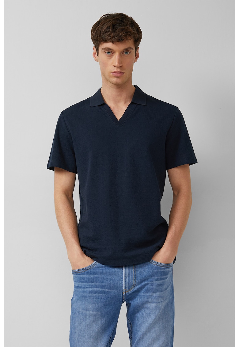 Tricou polo cu decolteu in V