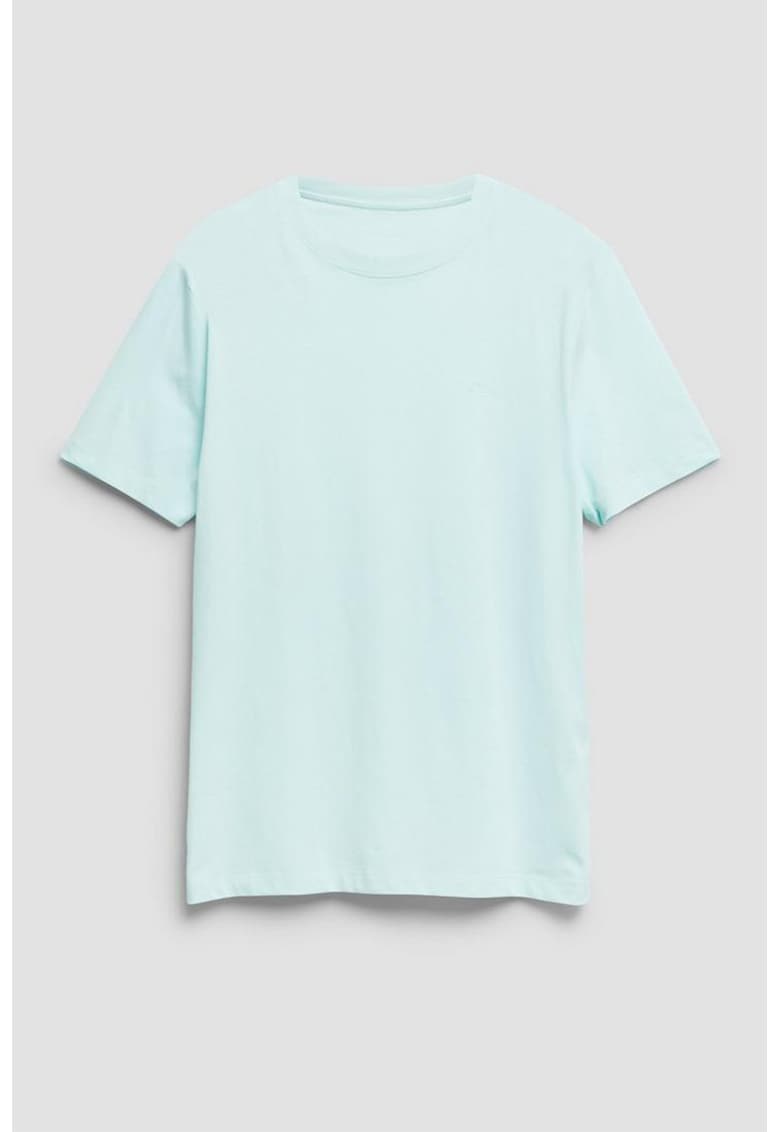 Tricou de bumbac cu logo discret - Albastru pal