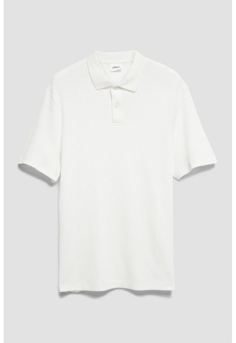 Tricou polo din amestec de bumbac - Alb optic
