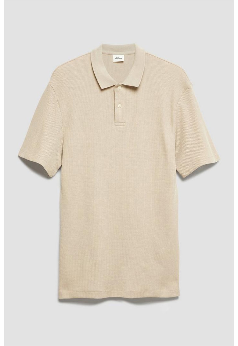 Tricou polo din amestec de bumbac - Bej