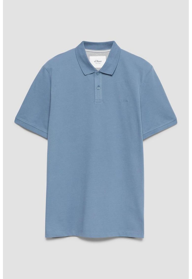 Tricou uni de bumbac - Albastru prafuit