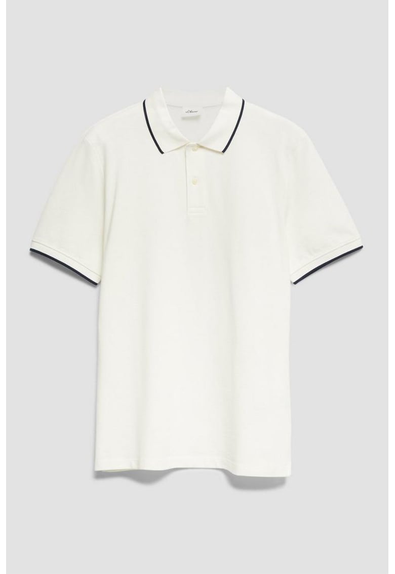 Tricou polo regular fit - Alb/Bleumarin