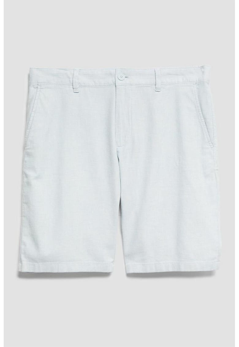 Pantaloni scurti din amestec de bumbac si in - Albastru deschis