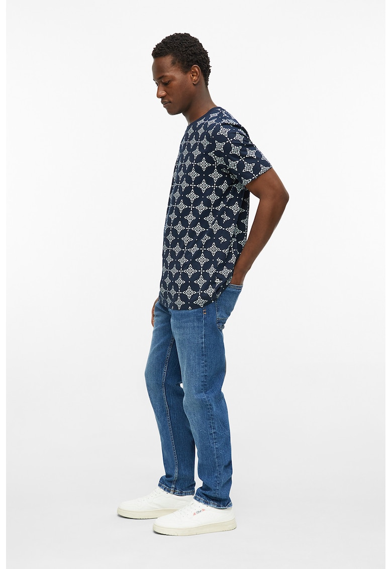 Tricou de bumbac cu model Flame - Bleumarin