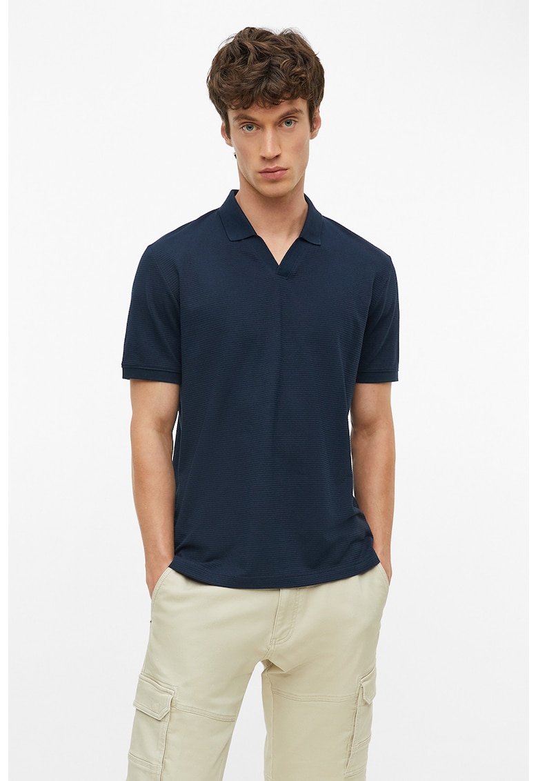 Tricou polo cu striatii - Bleumarin
