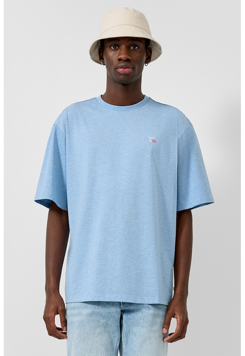 Tricou lejer de bumbac - Albastru glaciar
