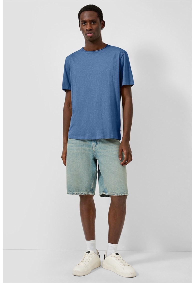 Tricou uni de bumbac - Albastru prafuit