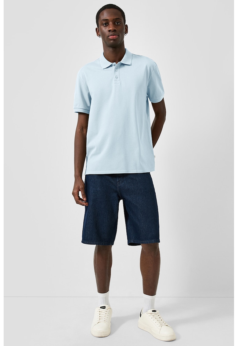Tricou polo regular fit de bumbac - Albastru pastel