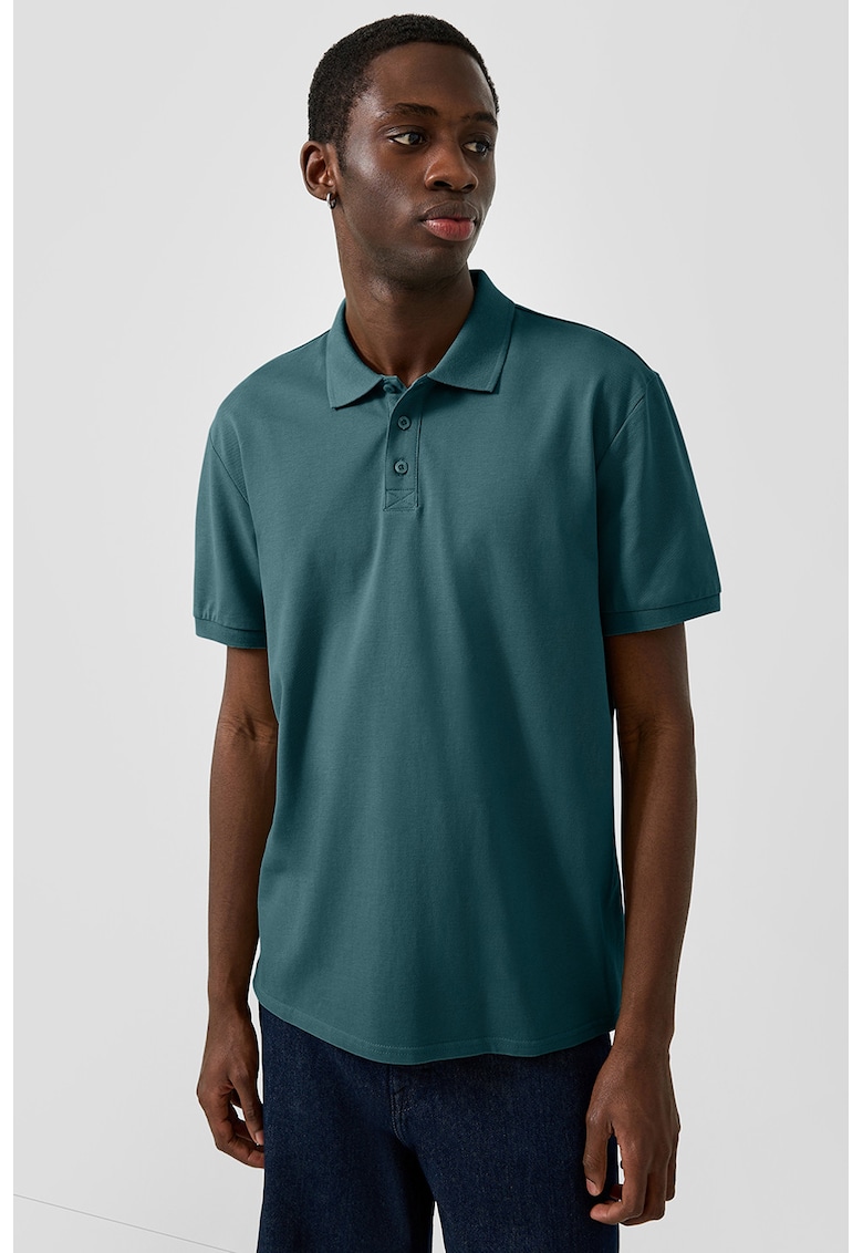 Tricou polo regular fit de bumbac - Verde smarald