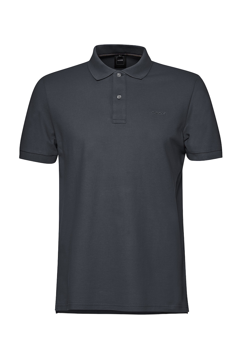 Tricou cu guler polo si broderie logo discreta - Bleumarin