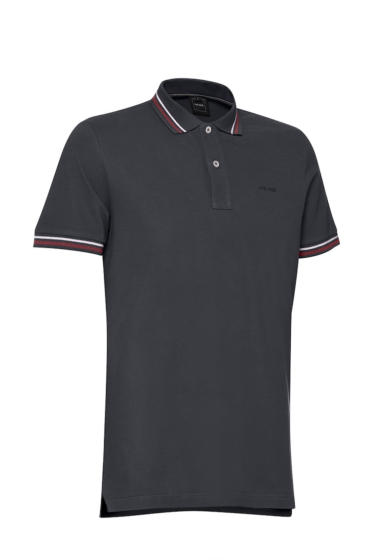 Tricou polo din bumbac cu model uni - Albastru ultramarin