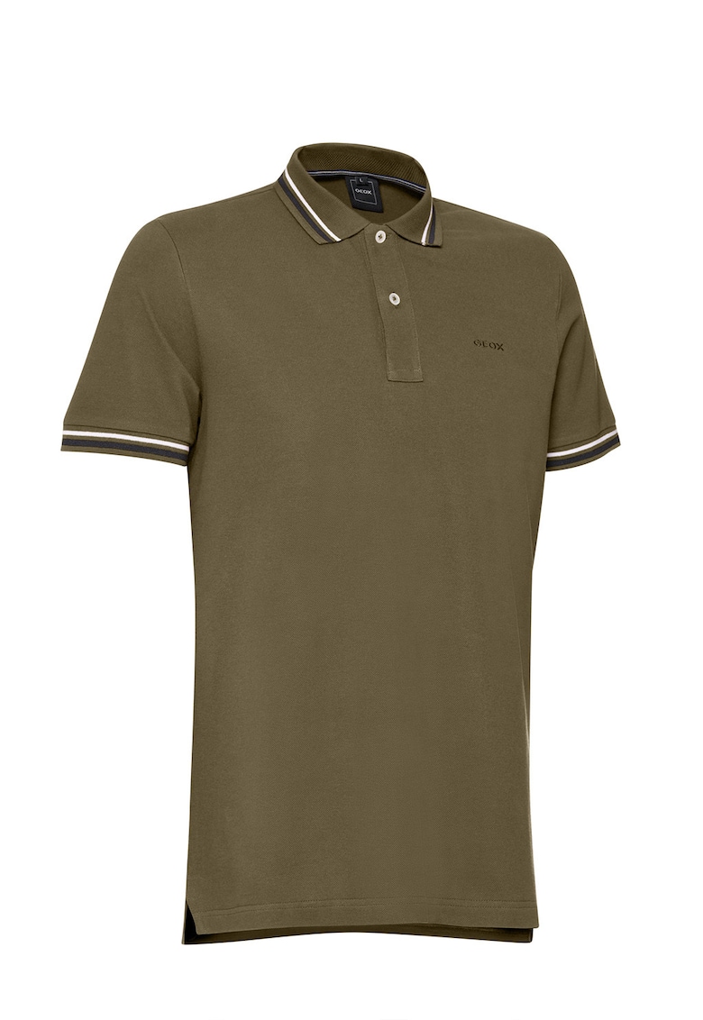 Tricou polo din bumbac cu model uni - Kaki