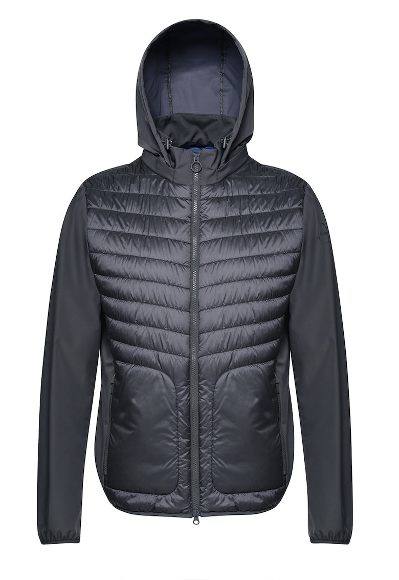 Jacheta cu gluga si segmente matlasate - Albastru ultramarin