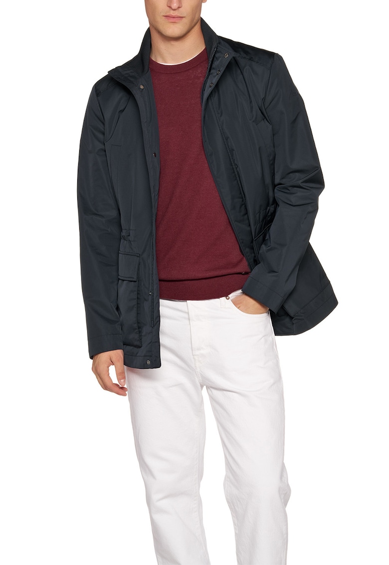 Jacheta cu model uni si buzunare - Albastru ultramarin