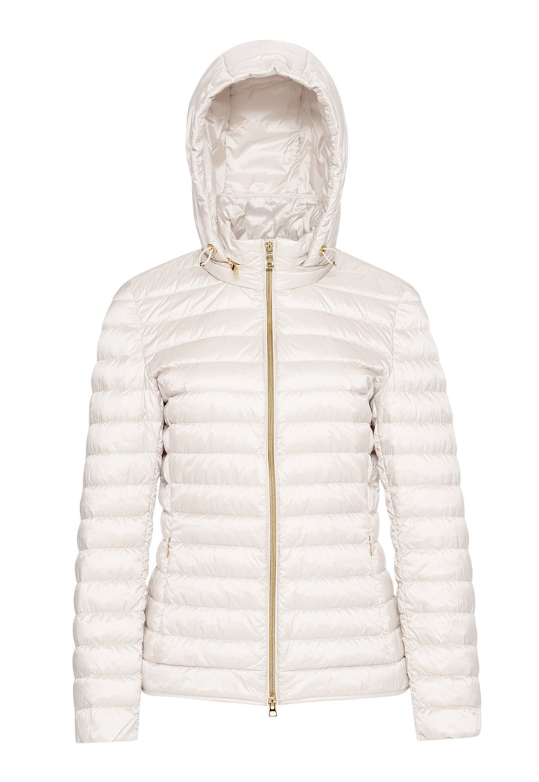 Geaca matlasata cu gluga - Alb