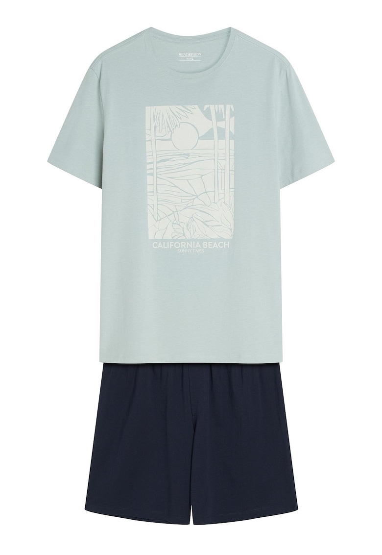 Pijama barbati - Verde deschis-marin - Brook - Verde