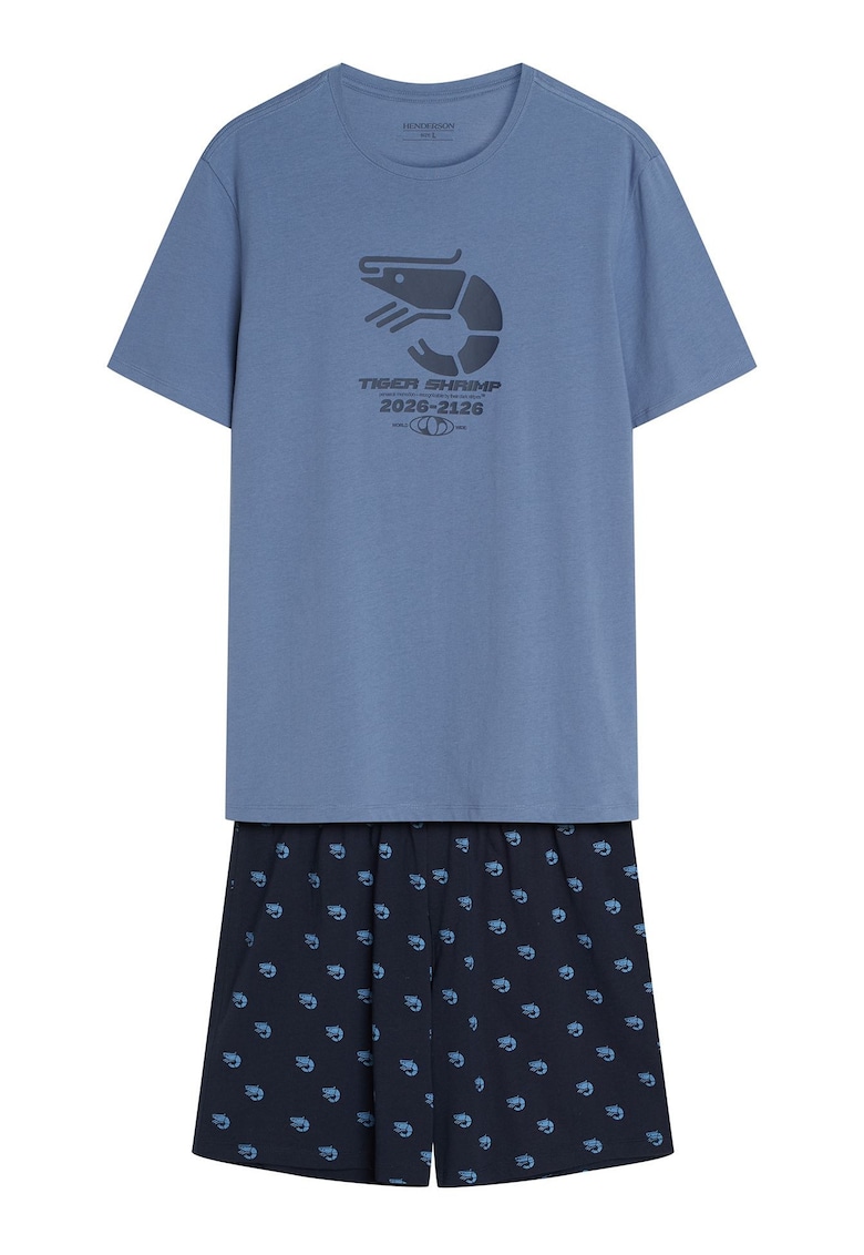 Pijama barbati - Albastru-gri - Brad Hendersom - Albastru