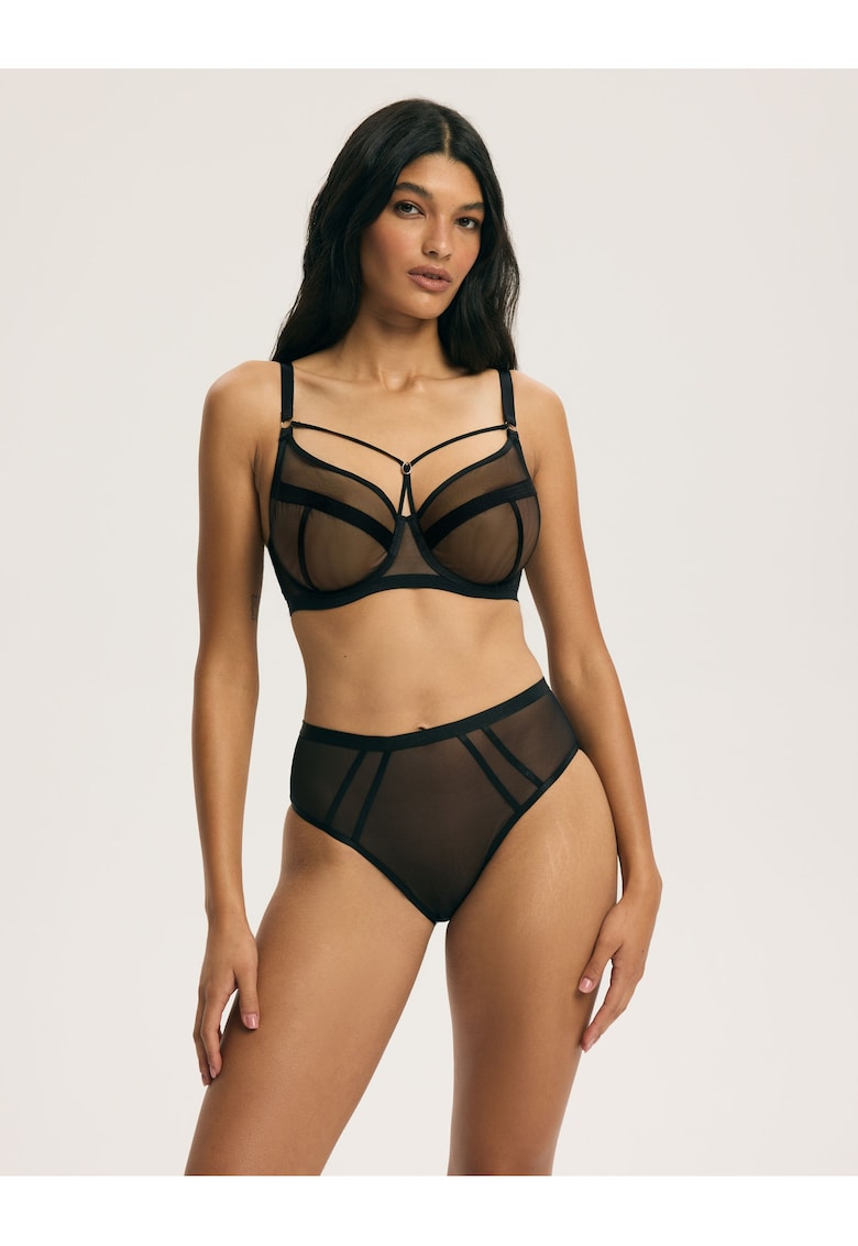 Chiloti dama talie inalta Glam - Negru