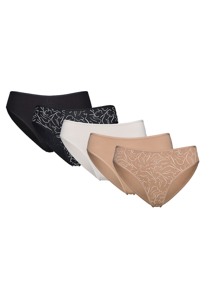 Set de chiloti - dama - set de 5 perechi - multicolor - Mia-Mia - Alb