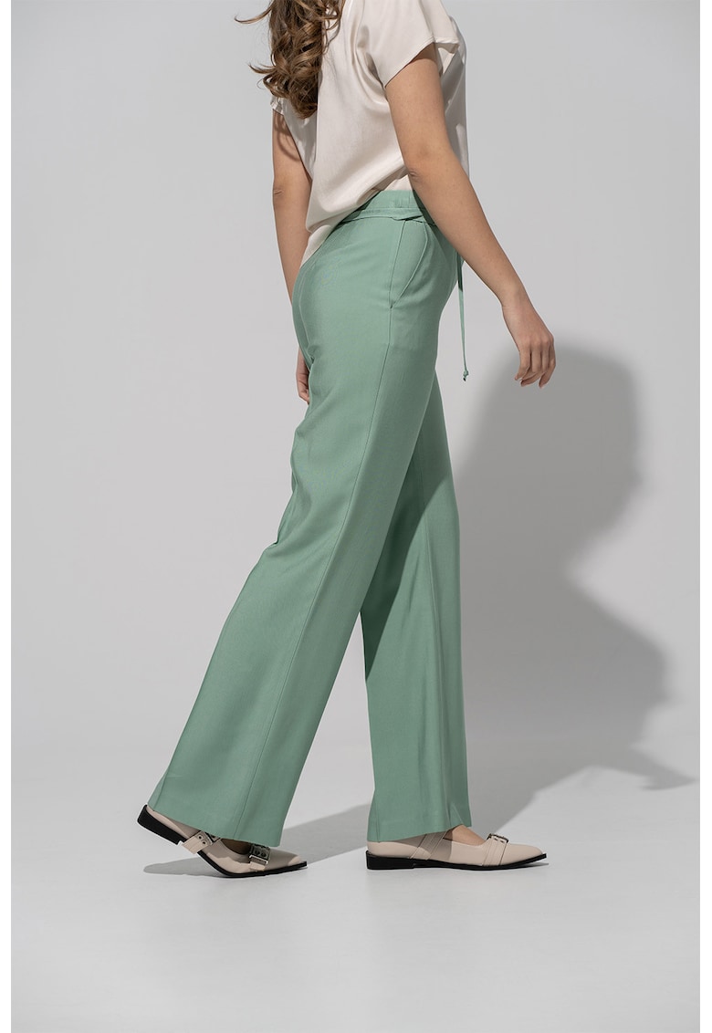 Pantaloni cu talie inalta Noemi - Verde menta