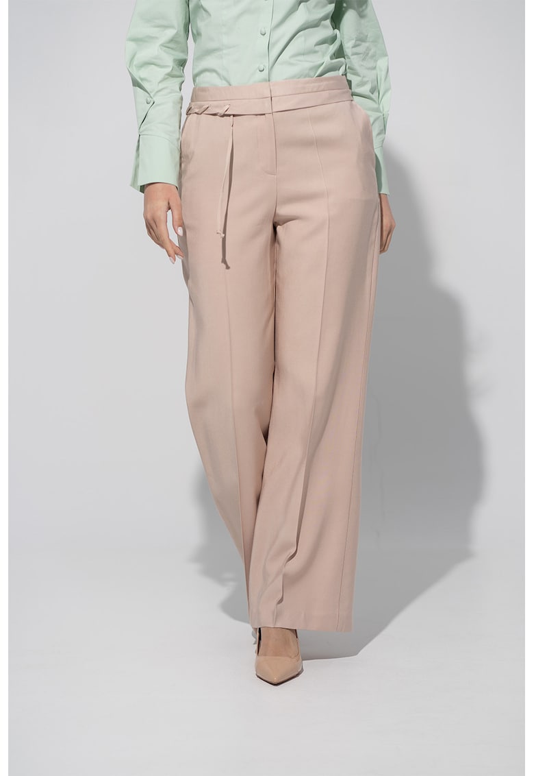 Pantaloni cu talie inalta Noemi - Roz pastel