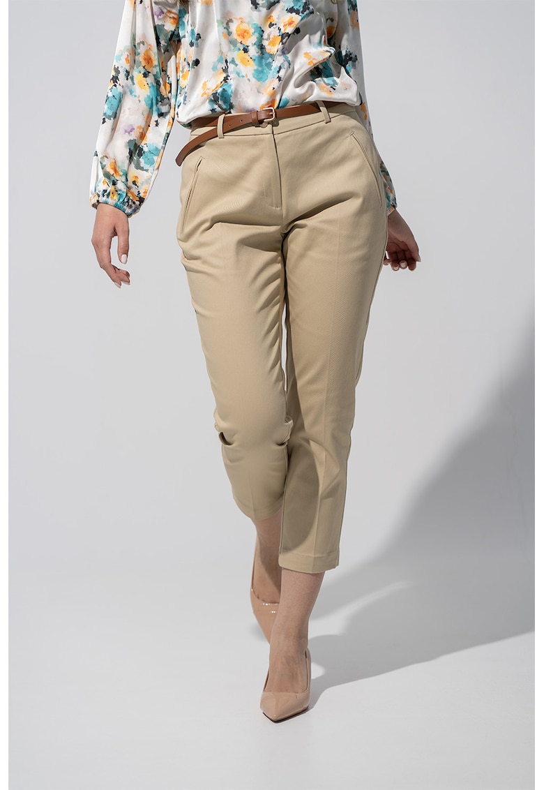 Pantaloni chino crop Taisa - Bej