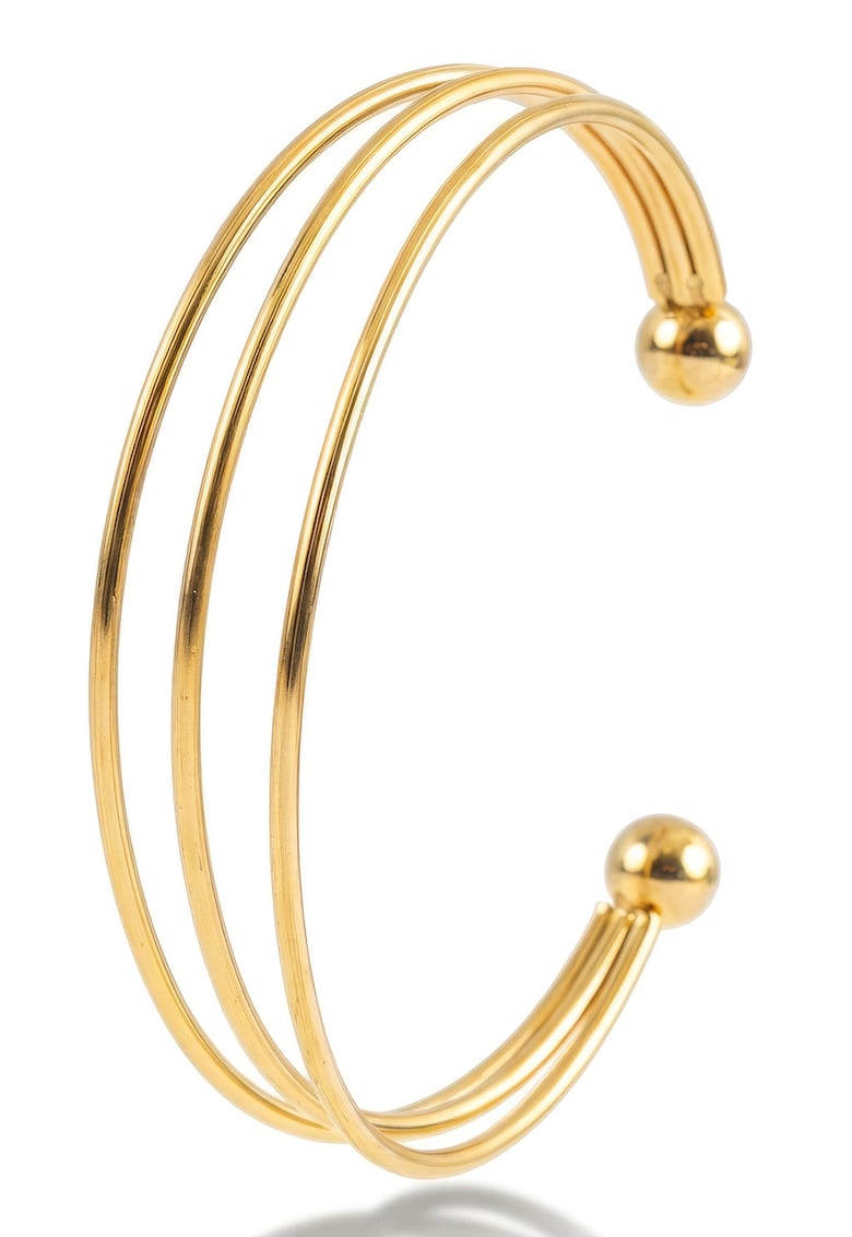 Bratara rigida fara inchidere - placata cu aur de 18K - Auriu