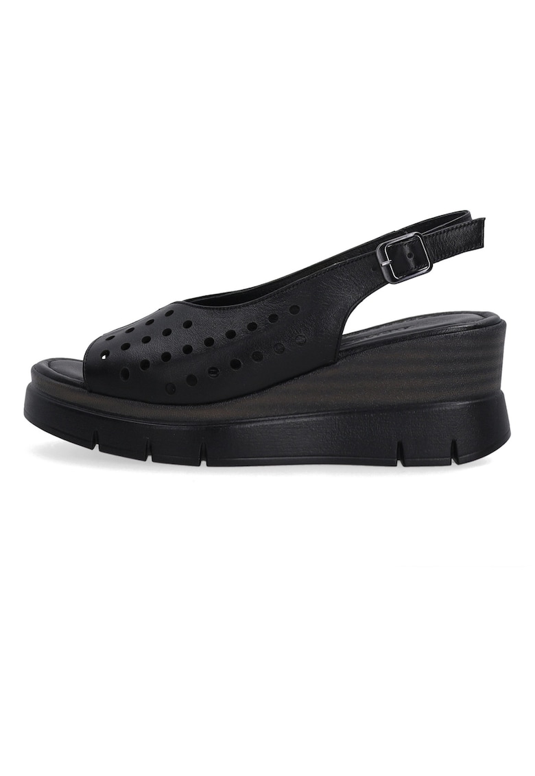 Sandale cu talpa wedge si partea superioara perforata