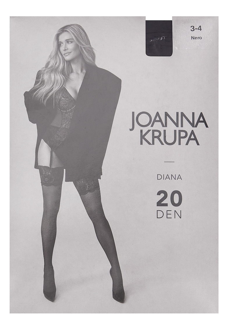 Dresuri dama cu jartiera si dantela - Negru - Diana Joanna Krupa x 20 DEN - Negru