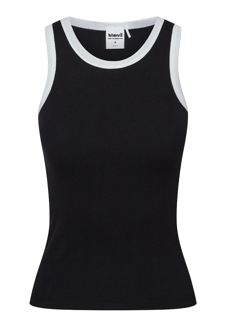 Top dama Lann negru - bumbac -