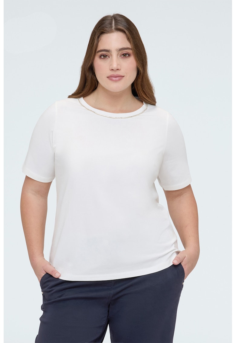 Tricou cu decolteu rotund - Alb