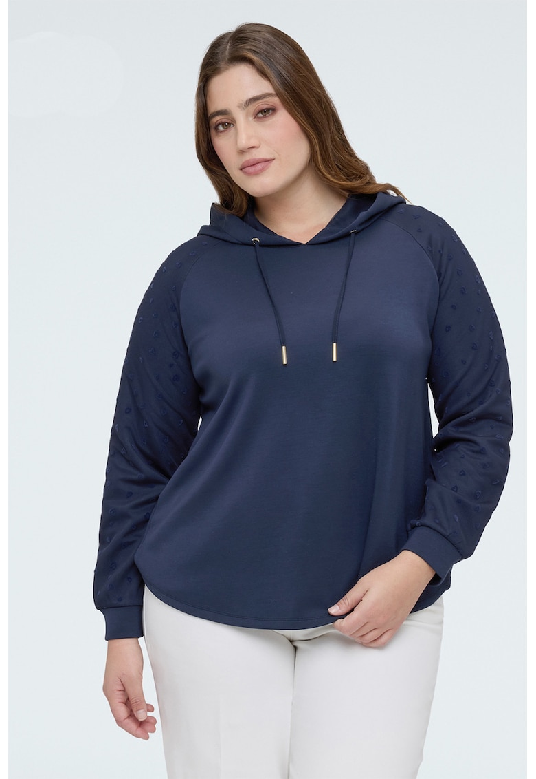 Hanorac uni din amestec de modal - Bleumarin