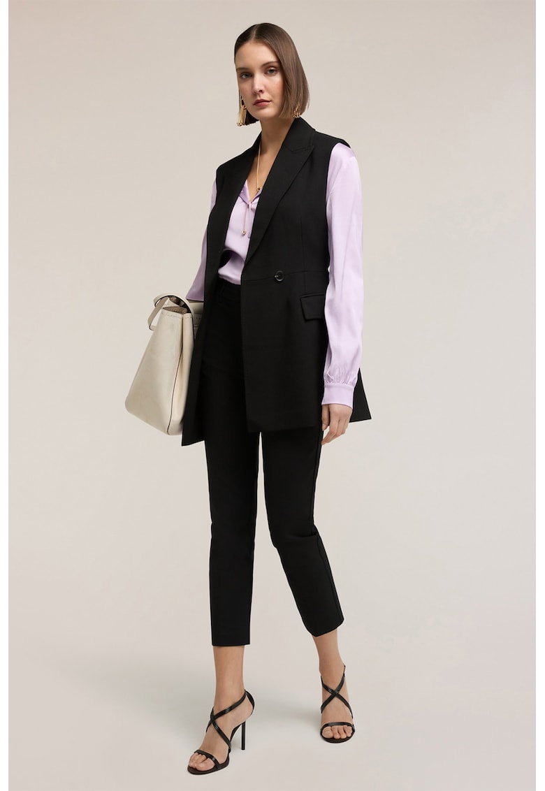 Pantaloni crop uni - Negru