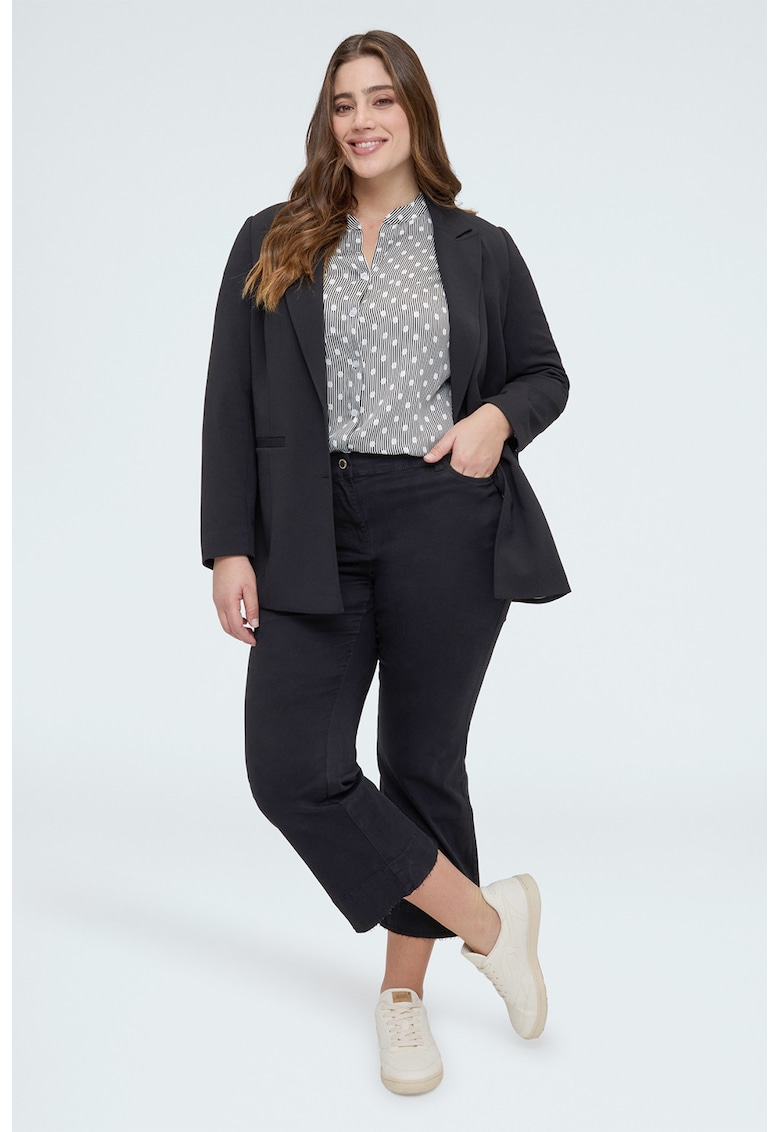 Pantaloni kick-flare cu model cu 5 buzunare - Negru