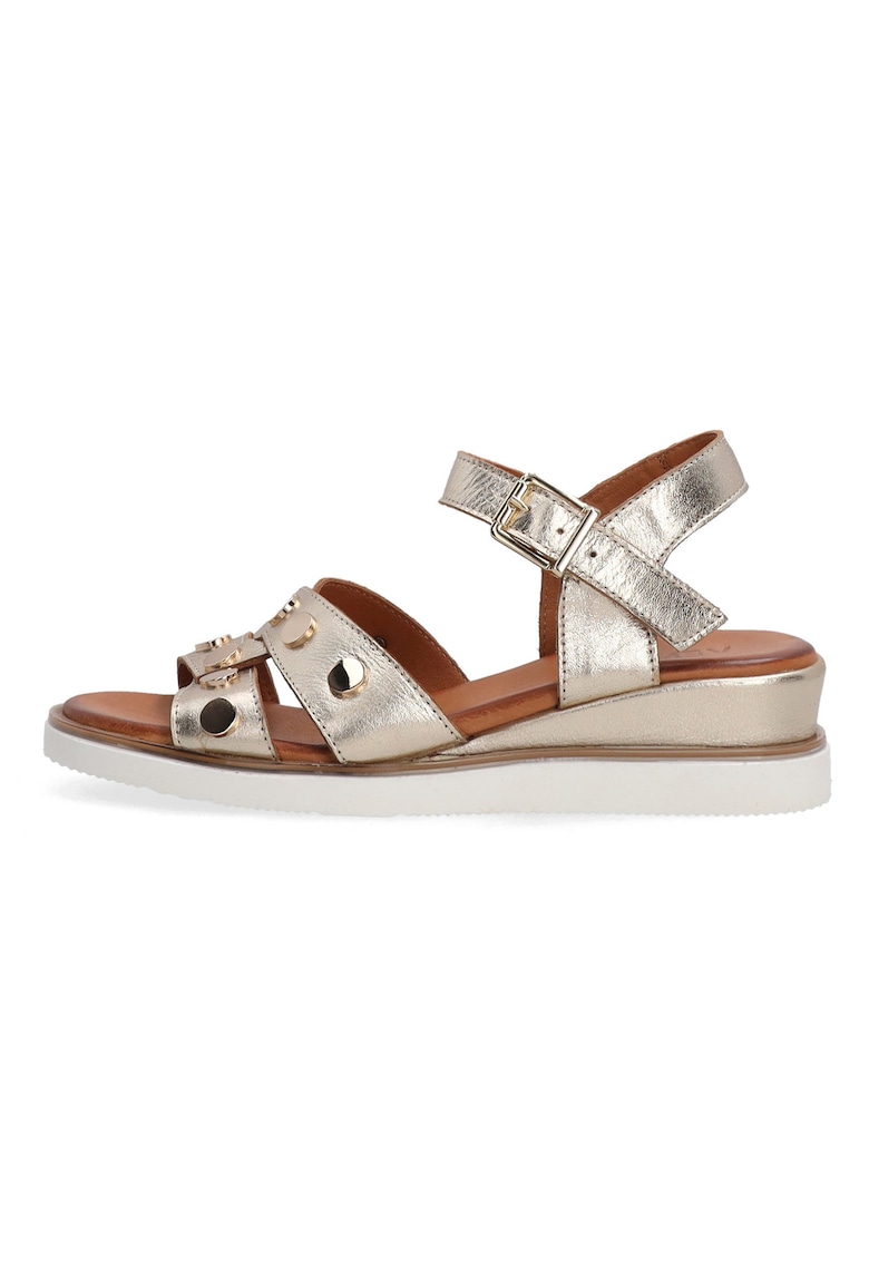 Sandale wedge cu detalii metalice