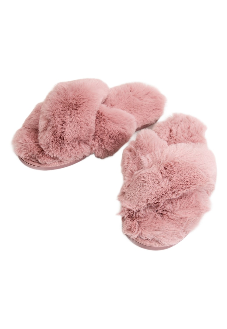 Papuci de casa dama - roz - Roz