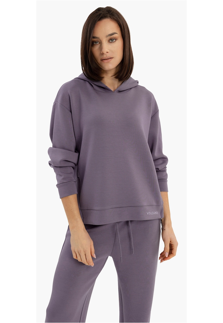 Hanorac lejer cu gluga dama - fermoare laterale - B-Mida - heather - Heather
