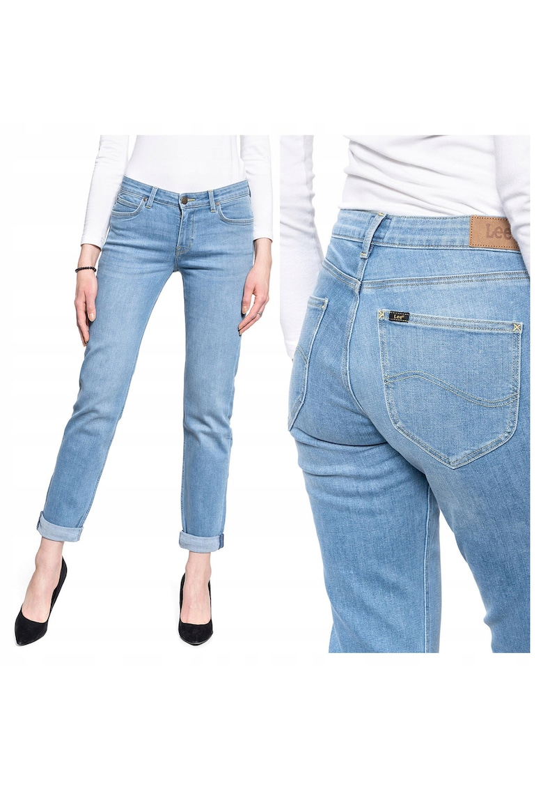 Blugi Dama - Marion Straight - Straight Fit - Talie Medie - 5 Buzunare - Lungi - Fermoar - Bumbac - W28-L33 US - Albastru