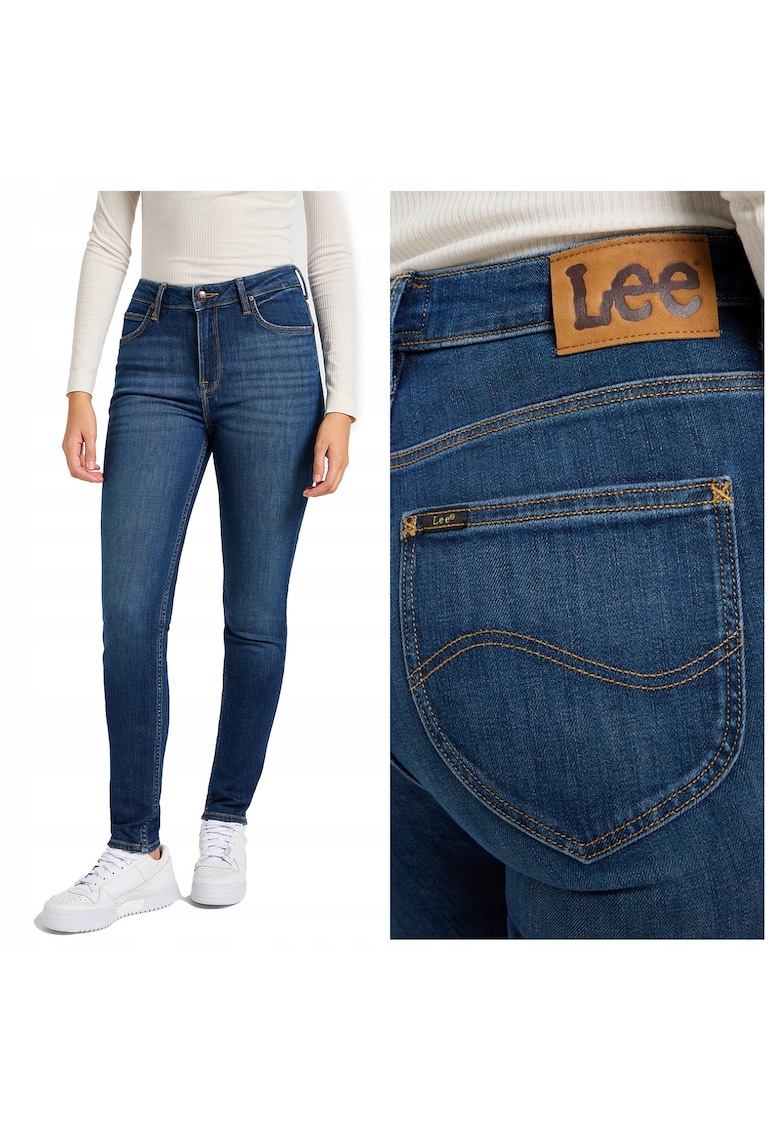 Blugi Dama - Scarlett High - Skinny Fit - Talie Medie - Fermoar - Lungi - 5 Buzunare - Bumbac - W27-L33 US - Albastru