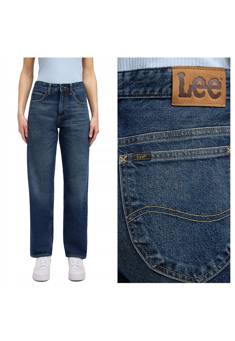 Blugi Dama - Rider - Boyfriend - Talie Medie - Fermoar - Lungi - 5 Buzunare - Bumbac - W27-L31 US - Albastru