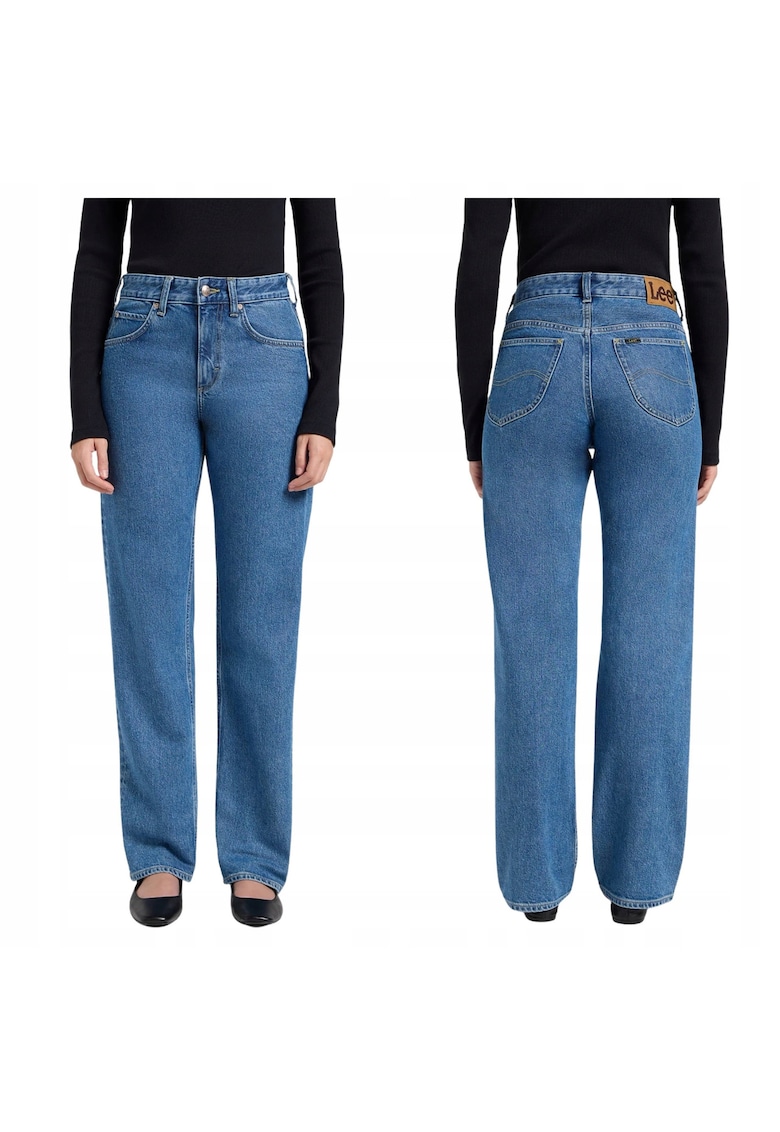 Blugi Dama - Rider Classic - Straight Fit - Talie Medie - Fermoar - Lungi - 5 Buzunare - Bumbac - W27-L31 US - Albastru