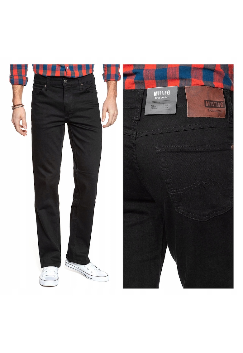 Blugi Barbati - Tramper Tapered - Straight Fit - Talie Medie - Fermoar - Lungi - 5 Buzunare - Bumbac - W33-L30 US - Negru