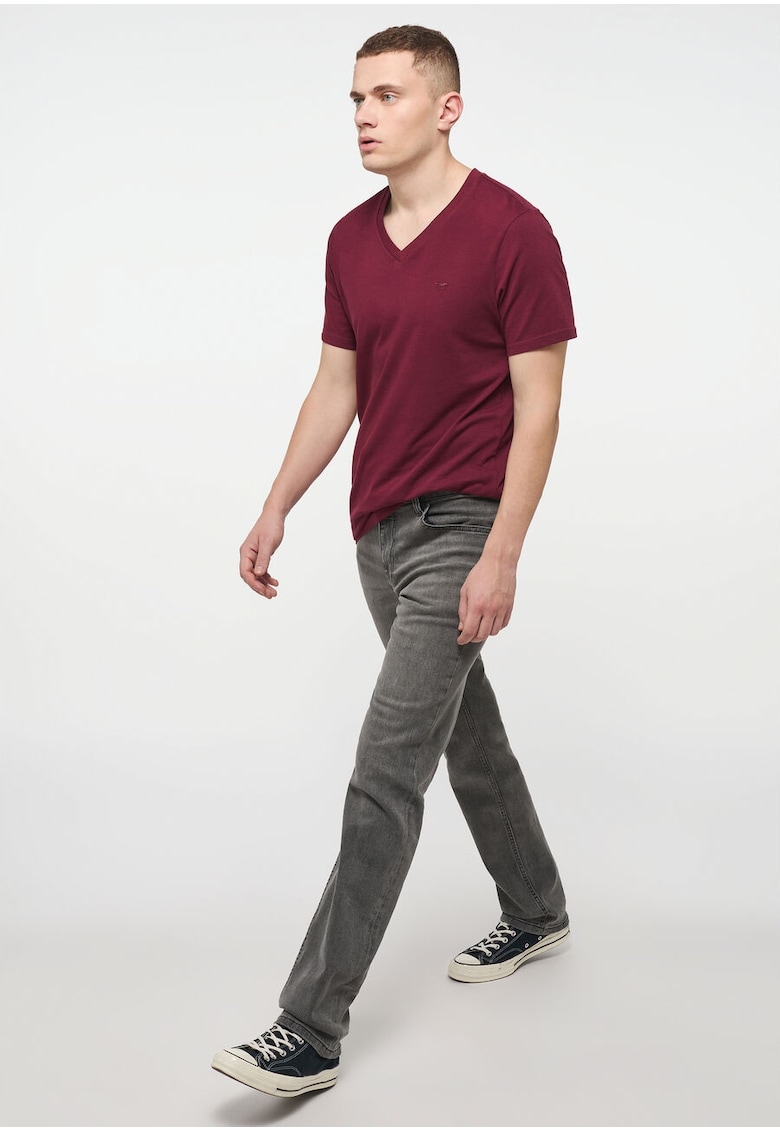 Blugi Barbati - Tramper Straight - Loose Fit - Talie Medie - Fermoar - Lungi - 5 Buzunare - Bumbac - Negru - Negru