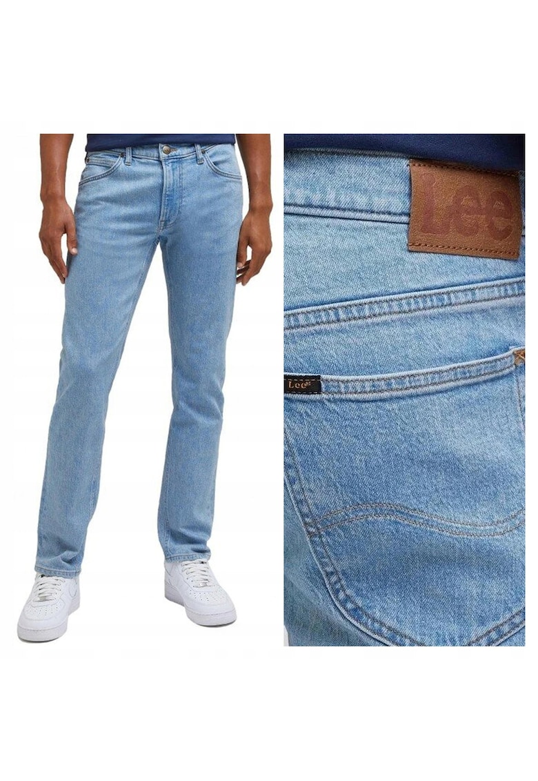 Blugi Barbati - Daren Zip Fly - Fit - Talie Medie - Fermoar - Lungi - 5 Buzunare - Bumqwqbac - Albastru - Albastru