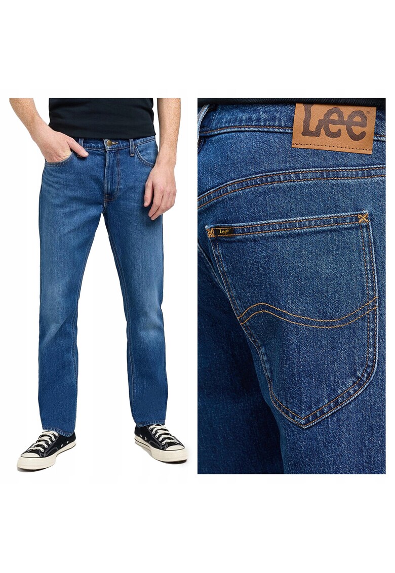 Blugi Barbati - Daren Zip Fly - Slim Fit - Talie Medie - Fermoar - Lungi - 5 Buzunare - Bumbac - W34-L30 US - Albastru