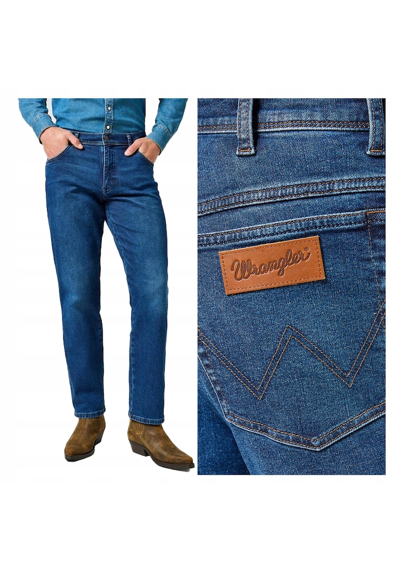 Blugi Barbati - Texas - Straight Fit - Talie Medie - Fermoar - Lungi - 5 Buzunare - Bumbac - W31-L34 US - Albastru