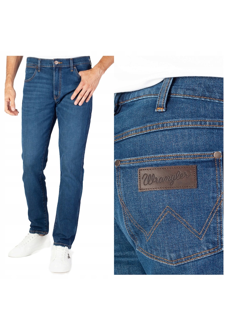 Blugi Barbati - Larston - Skinny Fit - Talie Joasa - Fermoar - Lungi - 5 Buzunare - Bumbac - Albastru - Albastru